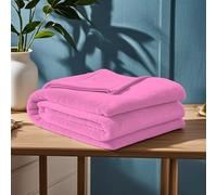 Plaid Polaire 110 x 160 cm Flanelle Doux et Chaude Plaid pour Canapé Polyester pour Toutes Les Saisons, Rose