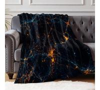 Plaid Polaire 130 x 150 cm Motif de Grille Abstrait Couverture avec Impression 3D, Moelleuse en Flanelle, Couverture de Lit et Jeté de Canapé pour Adultes et Enfants, pour Rester au Chaud en Hiver