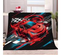 Plaid Polaire 130x150 cm, Couverture et Plaid Canapé Grande Taille en Flanelle Douce et Chaude Courses De Formule 1 Confortable pour Enfants et Adultes, Chambre et Lit