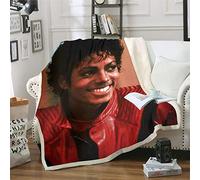 Plaid Polaire 130X150 Michael Jackson Plaid Couverture Polaire Couverture en Flanelle Épaisse Douce et Confortable,Plaid Polaire Sherpa Couverture Laine Plaid pour Canapé