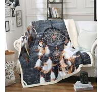 Plaid Polaire 150x200 Attrape-RêVes Couverture Polaire, Gris Foncé Flanelle Epaisse Plaid Canape, Doux Jete de Canape, Couverture Lit 2 Personnes, Chaude Couverture Plaid pour Les Adultes