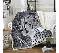 Plaid Polaire 150X200 Motif Guépard Plaid Couverture Polaire Couverture en Flanelle Épaisse Douce et Confortable,Plaid Polaire Sherpa Couverture Laine Plaid pour Canapé