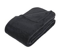 Atmosphera Plaid grand modèle microfibre 180x230 cm gris anthracite