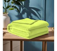Plaid Polaire 60 x 110 cm Confortable et Chaude Plaid pour Canapé Polyester pour Toutes Les Saisons, Vert Tendre