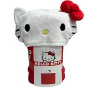 Plaid polaire à capuche 3D - HELLO KITTY - Rouge - 120 x 150 cm