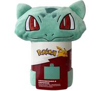 Homadict - Plaid à Capuche Pokémon - Bulbizarre - 120x150cm - Doux & Confortable - Licence Officielle, Jaune