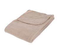 Plaid polaire - ATMOSPHERA - 125 x 150 cm - 100% polyester - Couleur beige - Rectangulaire