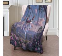 Plaid Polaire Attrape-Rêves Fleuri Couverture Polaire Sherpa,Moelleuse Douce Chaude Rose Vert Jeté De Canapé,Couvertures Lit 220X240Cm Décors Fantastiques pour Enfants Bébé Adultes