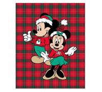 Plaid Polaire - AYMAX - Mickey et Minnie - Rouge et Vert - Doux - Lavable