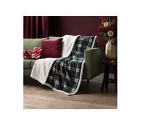 Plaid polaire cocooning vert 130x170 Carreaux