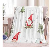 Plaid Polaire Couverture Flanelle Père Noël De Noël - Jeté de Canapé Polaire - Couverture lit 1 Personnes Epaisse Douce Et Chaude - Plaid Haute Qualité, 220 x 240 cm Vert Olive