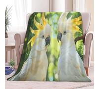 Plaid Polaire Couverture Flanelle Perroquet Animal Joueur - Jeté de Canapé Polaire - Couverture lit 1 Personnes Epaisse Douce Et Chaude - Plaid Haute Qualité, 130 x 150 cm Vert Olive