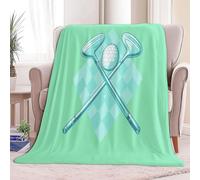 Plaid Polaire Couverture Flanelle Raquette De Golf Minimaliste - Jeté de Canapé Polaire - Couverture lit 1 Personnes Epaisse Douce Et Chaude - Plaid Haute Qualité, 150 x 200 cm Vert