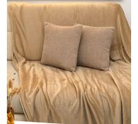 Plaid polaire couverture peluche - Beige - 100x150cm
