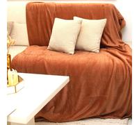 Plaid polaire couverture peluche - Terracotta - 150x200cm