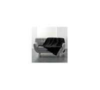 Plaid polaire - DOUCEUR D'INTERIEUR - Flanou - 180 x 220 cm - Noir - Polyester 100%