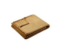 Stof - Plaid -Taille 130x160 cm -100% Polyester - Couleur Camel - Modèle Doudou - Couverture - Plaid Polaire Doux Chaud Confortable Canapé Nid Douillet