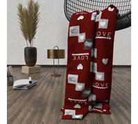 Plaid Polaire En Microfibre 120x160 Cm Love Rouge, Par Soleil D'ocre