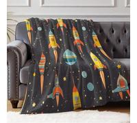 Plaid Polaire Engins spatiaux et fusées 70 x 100 cm Couverture Canapé en Flanelle Microfibre Douce et Chaude Jeté de Canapé Toutes Saisons