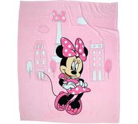Disney Minnie Shopping Grand Plaid Polaire Enfant Extra Doux 125x150 cm | 100% Polyester | Oeko-TEX | Imprimé Fille Minnie Mouse | Rose