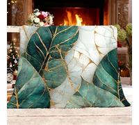 Plaid Polaire Flanelle 100X130 cm Lames De Luxe Modernes Jeté de Canapé Sherpa Couverture • Couverture Douillette Vert Couverture pour Enfants • Douce et Chaude • Cadeau Plaids