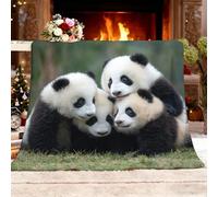 Plaid Polaire Flanelle 130x150 cm Gros Plan d'un Panda GéAnt Jeté de Canapé Sherpa Couverture • Couverture Douillette Vert Couverture pour Enfants • Douce et Chaude • Cadeau Plaids