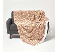 HOMESCAPES Plaid Polaire Ultra Doux Marron Clair et Revers Sherpa, jeté de canapé ou Dessus de lit, 200X230 cm