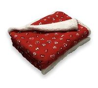 Plaid polaire imprimé et sherpa COEUR Rouge 120X160 cm Rouge G