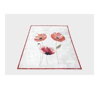 Plaid Polaire Imprimé Et Sherpa Coquelicot 130x150 Cm, Par Soleil D'ocre