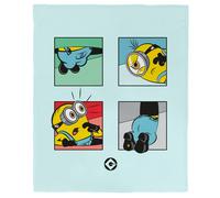 Plaid Polaire Imprimé, Les Minions Oups Bleu 125X150