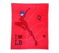 Plaid polaire imprimé toucher extra doux, miraculous ladybug jump rouge 125X150
