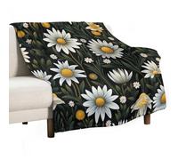 Plaid Polaire Marguerite Couverture Enfant Fleurs Légère Et Douce Confortable pour Garçons Et Filles pour Enfant Grad Cadeaux 100x150cm