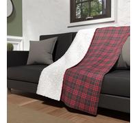 Soleil d'ocre Plaid Polaire Microfibre doublé Sherpa 120X160 cm Tartan