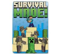Plaid polaire Minecraft Survival Mode 100 x 140 cm - Couverture