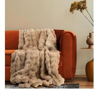 Plaid polaire - Paco Home - 150x200 cm - Beige - 100% Polyester - Motif losange - Effet relief - Lavable à 30°C