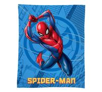 Plaid polaire tout doux imprimé 100% polyester, spiderman action bleu 125X150