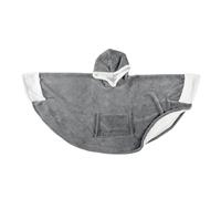 Home Deco Factory – Poncho plaid TX0072 Sherpa à capuche et manches – Gris foncé
