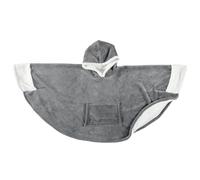 Plaid Poncho à Capuche ""Sherpa"" 100x150cm Gris Foncé