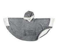 Home Deco Factory – Poncho plaid TX0072 Sherpa à capuche et manches – Gris foncé