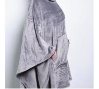 Today Plaid Poncho 140/170 Fusain Cocoon
