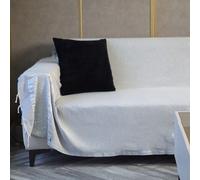 Plaid pour canap gris clair avec lurex argent - 200 x 300 cm