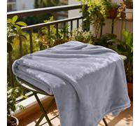 Plaid pour Lit 145 x 170 cm Moelleuse et Chaude Plaid Couverture Polaire Toutes Saisons pour Lit Canapé Voyage, Gris Clair