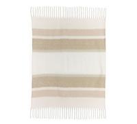 Plaid Rayé Recyclé Isabel En Coton Recycle Naturel 130 X 160