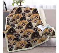 Plaid Retro Jaune Marron Plaid Enfant Jeté de Canapé Flanelle et Laine Agneau Blanket Conception Recto Verso Couverture Mou Couvre Canape Soins Faciles Couverture Polaire Lavable Plaide 150x200cm
