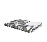 Plaid Réversible Gris Et Blanc 150 X 200 Cm Motif Rennes Shoren Gris