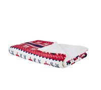 Plaid Réversible Rouge Et Blanc 200 X 220 Cm Motif Noël Reka Rouge