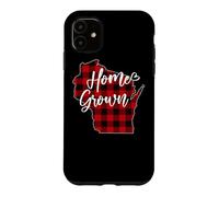 Plaid Rouge à Carreaux Buffalo cultivé à la Maison dans Le Wisconsin, WI State Love Coque pour iPhone 11