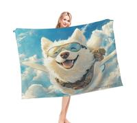 Plaid Samoyède Drôle Bluesky Diving Peinture Sports Douillette Couverture Flanelle Moelleux Couverture Lit pour Divans Lits Maison S