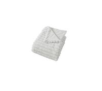 - Plaid SELA effet fourrure côtélée et flanelle - 150 x 125 cm - Blanc - SELA