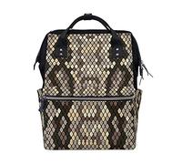 Plaid Senza Cuciture Pelle Di Serpente Sac à Langer Sac à Dos Grande Capacité Multifonction Sac à Couches pour Voyage Maman Femme Papa